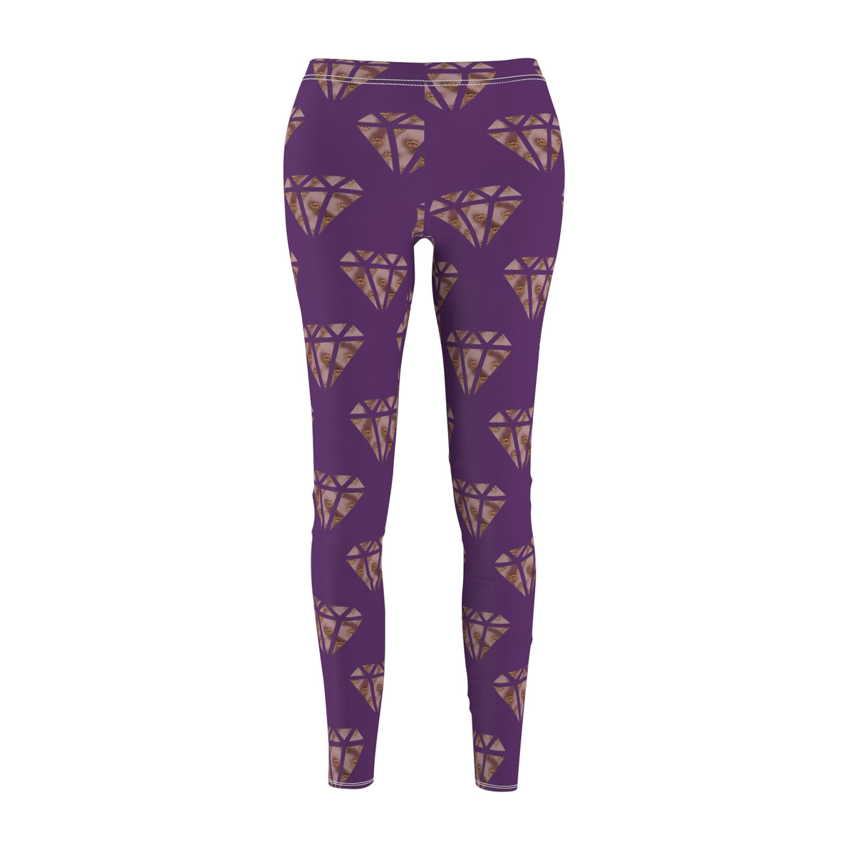 Purple Ungodly Logo Diamond Pattern Leggings