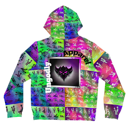 "Ungodly Positions: Kama Sutra" Colorful Women’s Full-Zip Hoodie - Ungodly Apparel