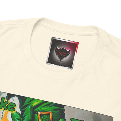 St. Patrick's Day Unisex Heavy Cotton Tee - "Make Your Own Luck Then Double Down" Fun Graphic Tee