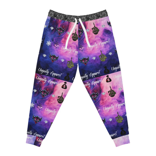 Galaxy Goth Athletic Joggers — ‘Ungodly Apparel’ Graphic Sweatpants