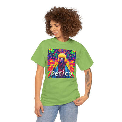 "Perico" Colorful Parrot Unisex Heavy Cotton Tee - Vibrant Tropical Shirt