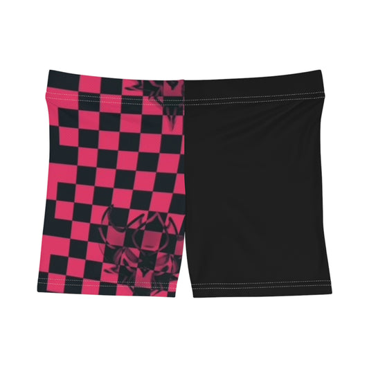 Women's Pink UG Checkerboard Pattern Shorts