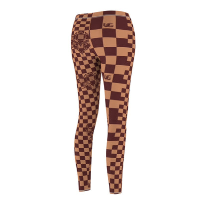 Women's UG Apparel Brown Checkerboard Casual Leggings