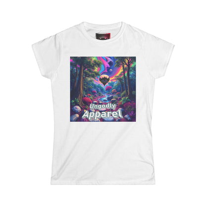 Women's Softstyle Tee - Ungodly Apparel Rainbow Forest Design