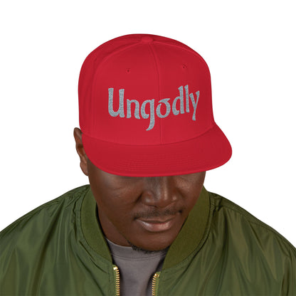 Embroidered Snapback Hat — Retro Sparkle Script