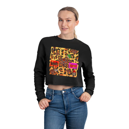 Leopard Rose Cropped Sweatshirt — 'Ungodly Leopard' Graphic
