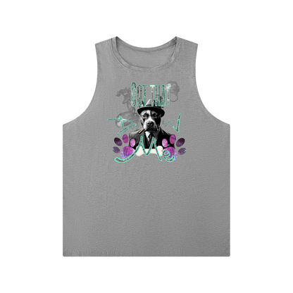 "Dog in Me" Men's Solid Color Crewneck Tank Top