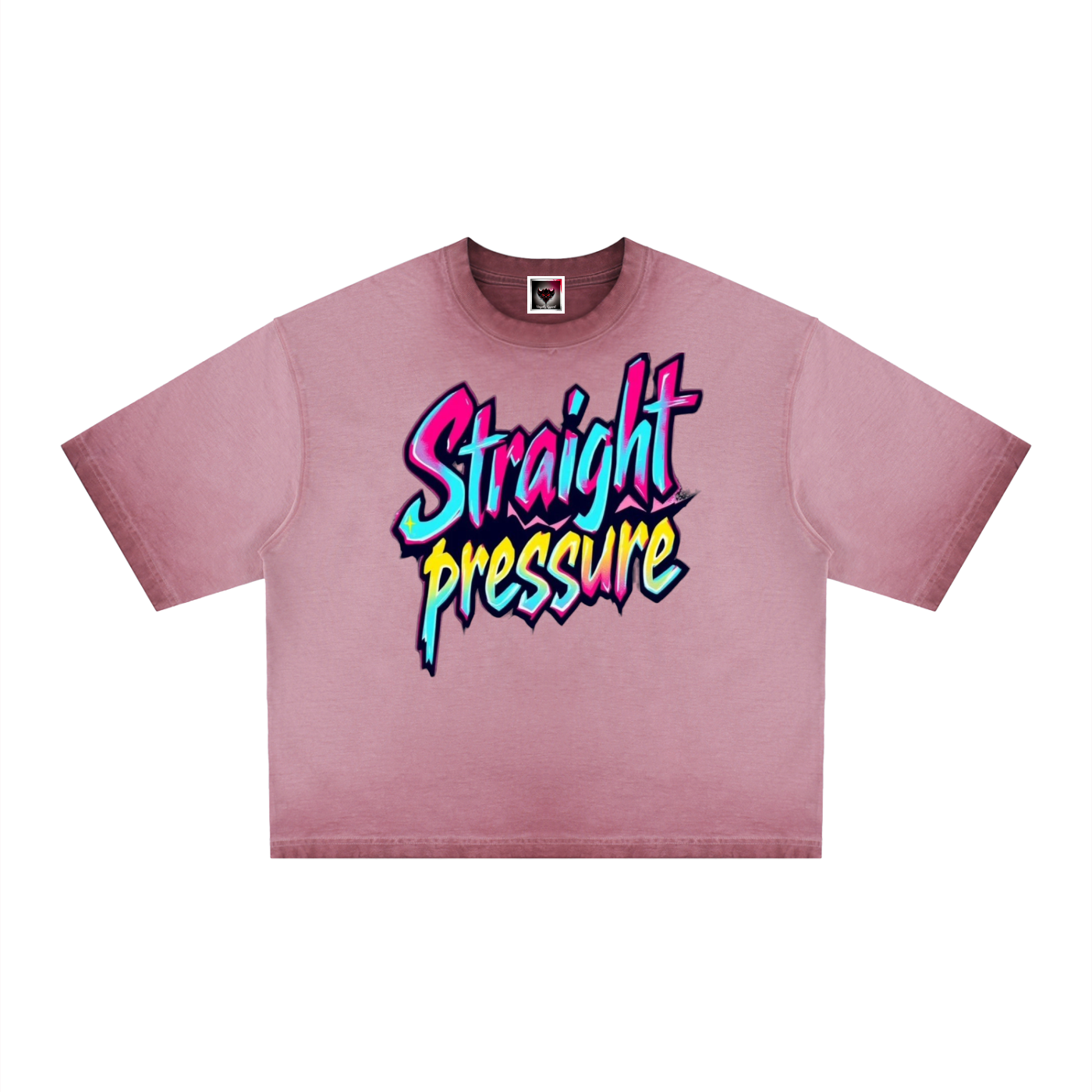 "Straight Pressure" Unisex Reverse Dyed Boxy T-Shirt