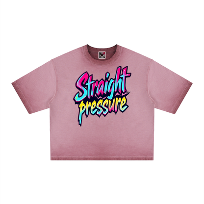 "Straight Pressure" Unisex Reverse Dyed Boxy T-Shirt