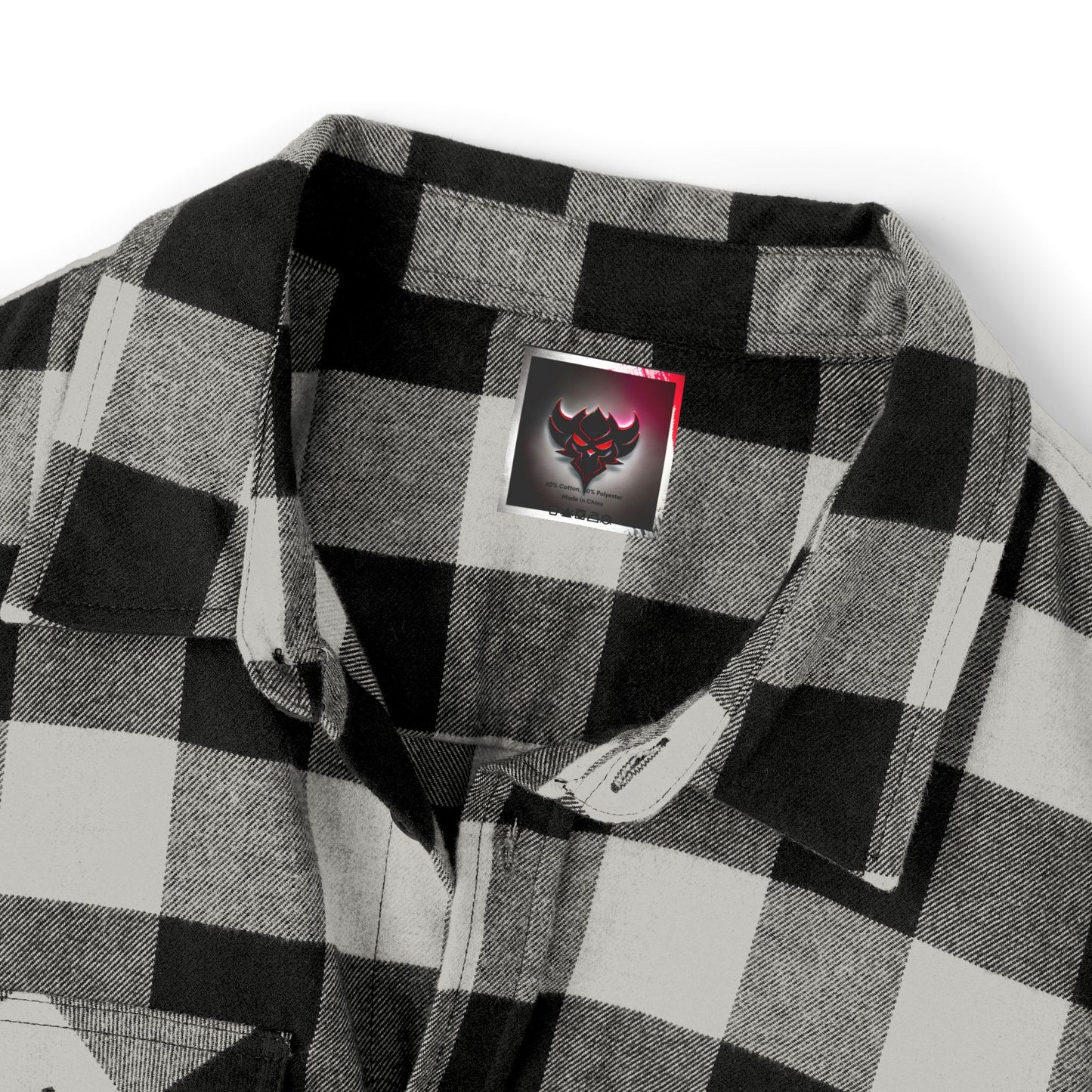 "Ungodly Apparel" Unisex Flannel Shirt, Cozy Layering Shirt, Casual Style, Outdoor Adventure Clothing, Graphic Design Shirt, Gift for Him/Her