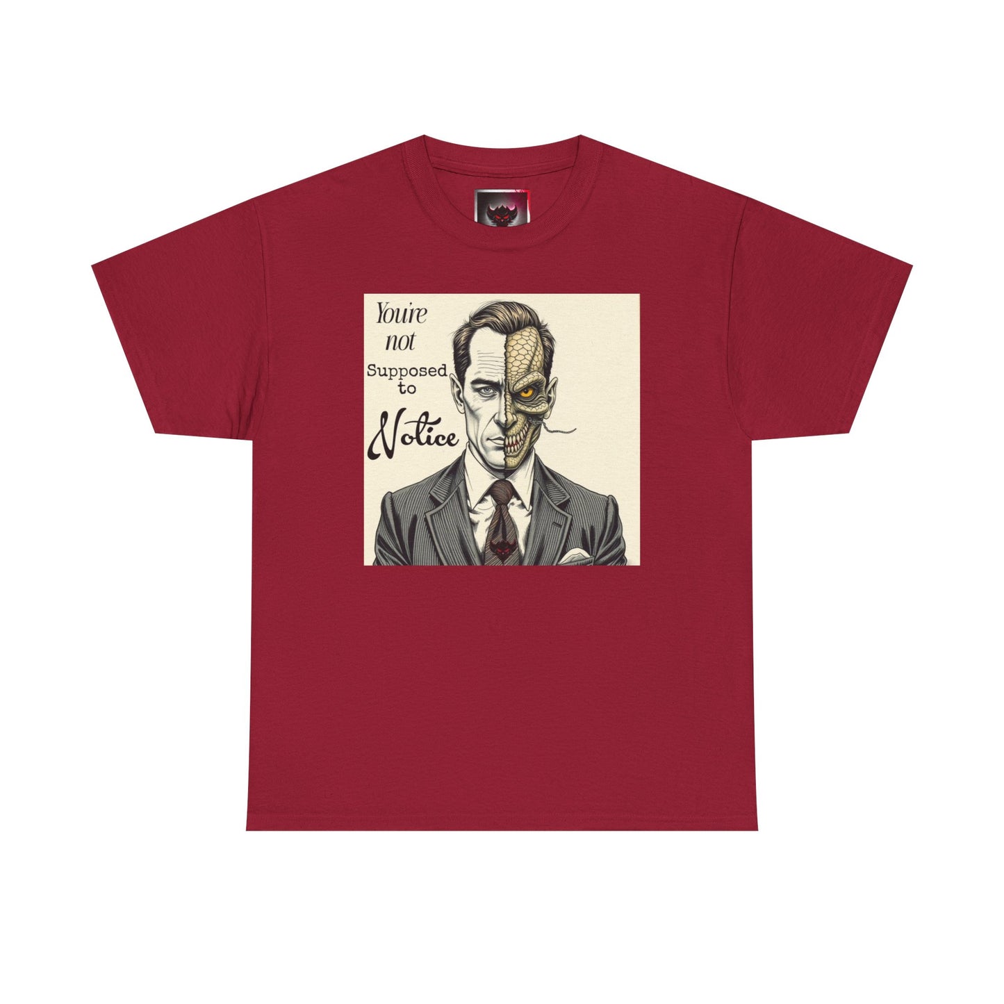 Vintage Noir Reptilian Portrait Tee — “You’re Not Supposed to Notice” Graphic T‑Shirt