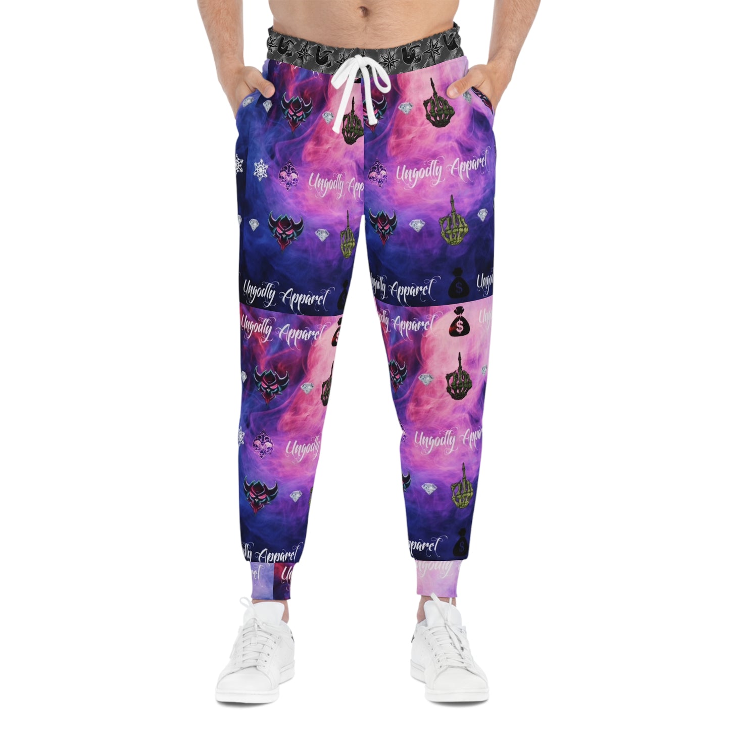 Galaxy Goth Athletic Joggers — ‘Ungodly Apparel’ Graphic Sweatpants