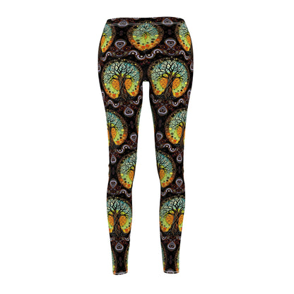 Vibrant "Tree of Life" Print Women's Casual Leggings - Comfort & Style for Everyday Wear