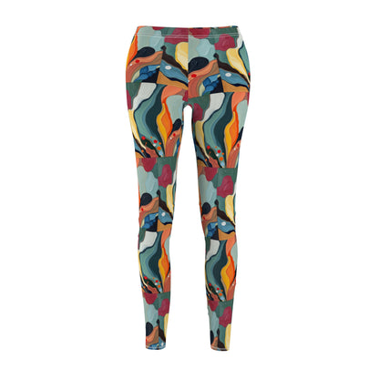Colorful Abstract Pattern "Lady Flowers" Women's Leggings - Stylish & Comfortable Activewear