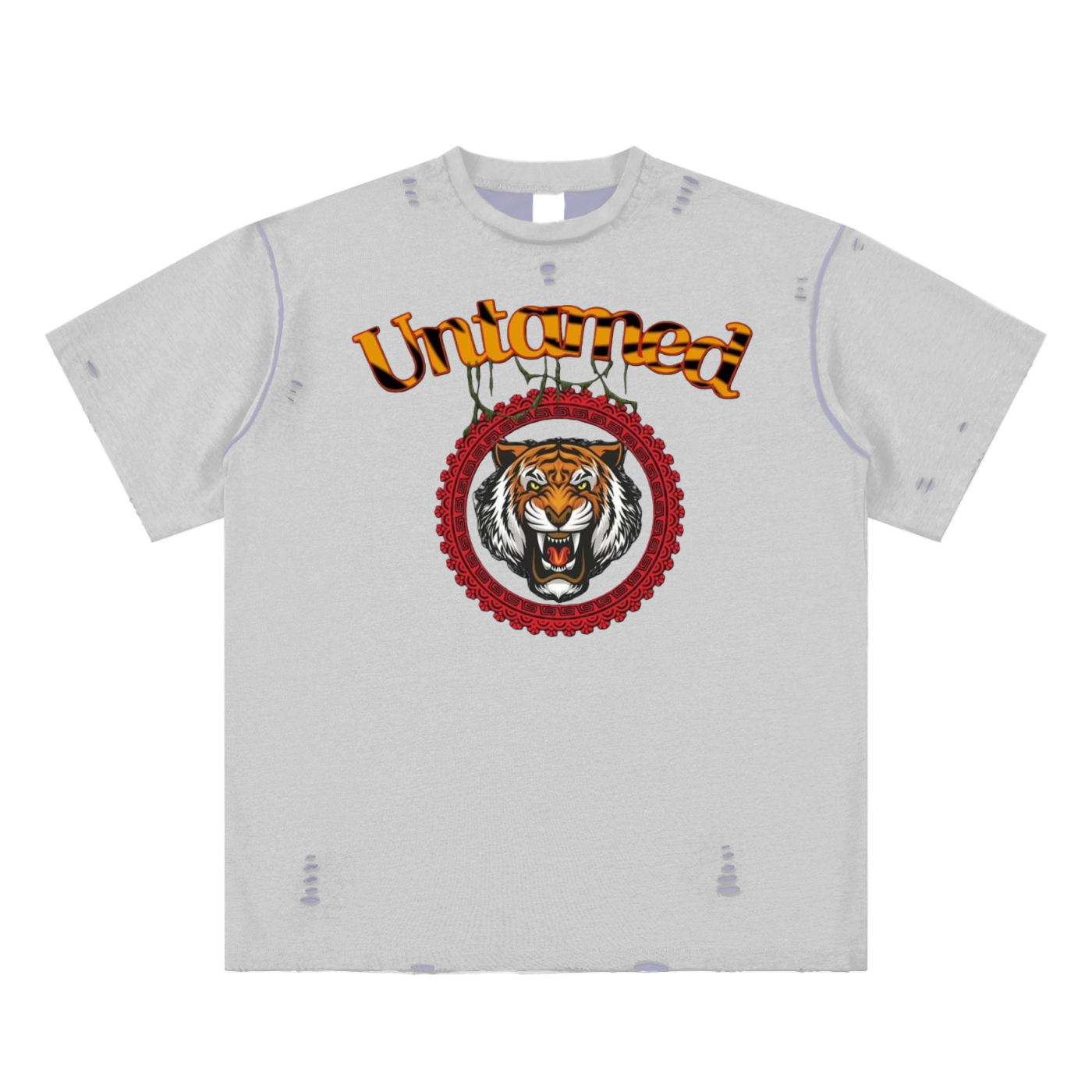 "Untamed" Hand-frayed Reversible T-shirt