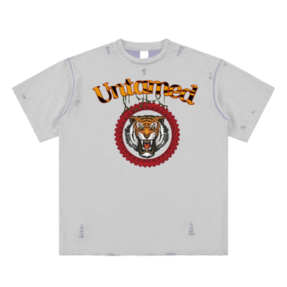 "Untamed" Hand-frayed Reversible T-shirt