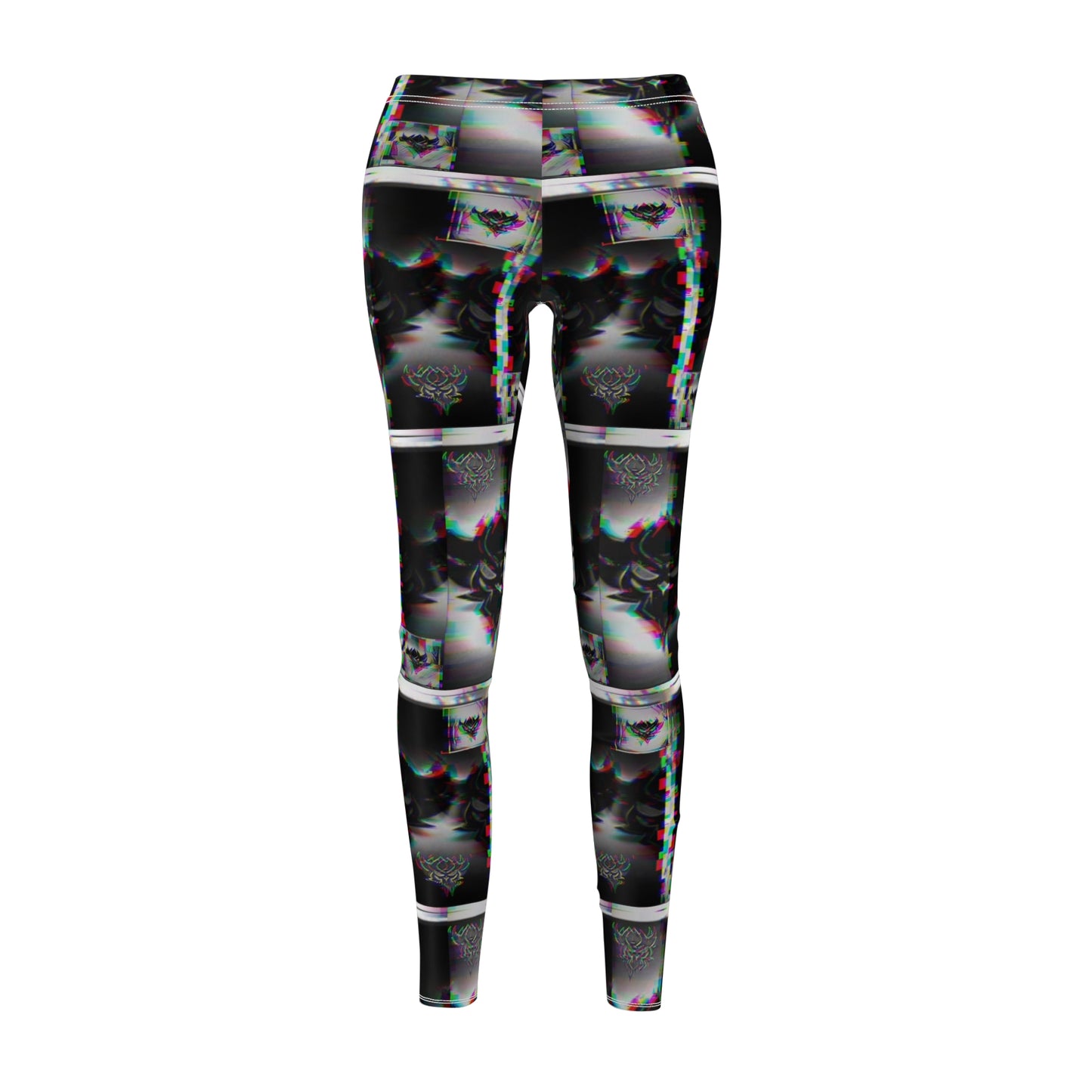 Stylish Women's AOP Leggings - Bold Black and White Design