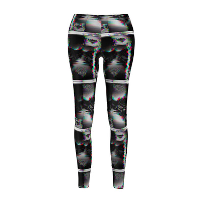 Stylish Women's AOP Leggings - Bold Black and White Design