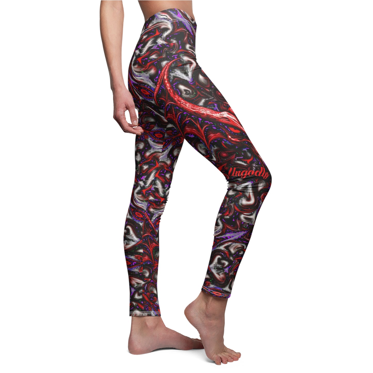 "Chill of Darkness" Vibrant Artistic Patterned Leggings – Perfect for Casual Wear or Festivals