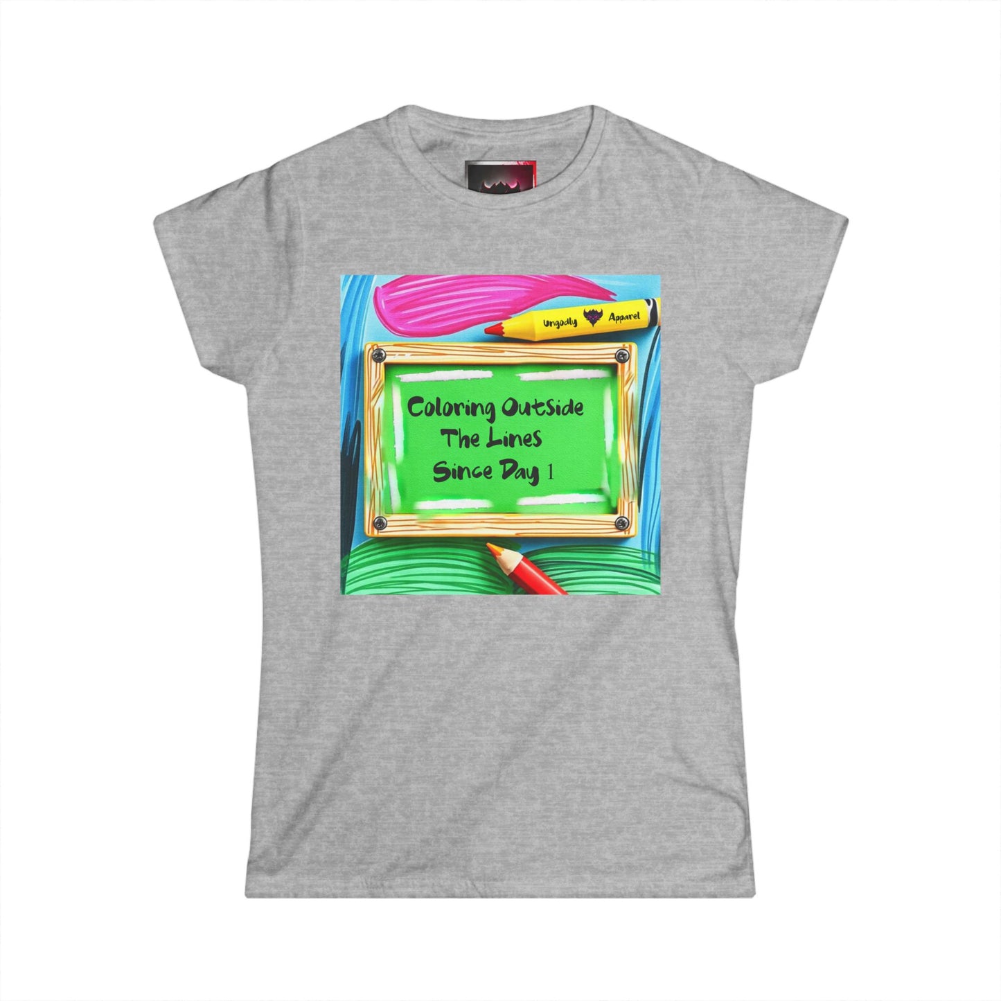 Inspirational Women's Softstyle Tee -"Coloring Outside The Lines Since Day 1"