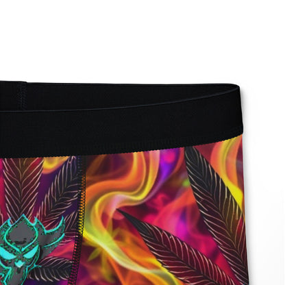 "420" Vibrant Marijuana Leaf Men's Boxers - Colorful Smoke Design, Fun & Unique Underwear