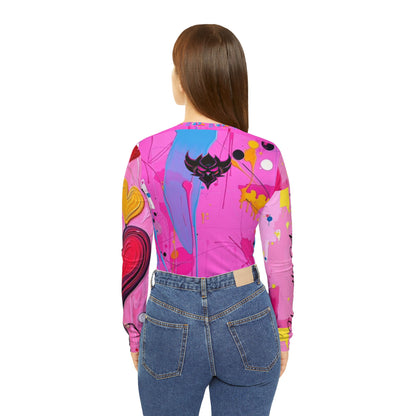 Tarot Sun & Moon V‑Neck Long Sleeve — Women's Mystic Graphic Shirt