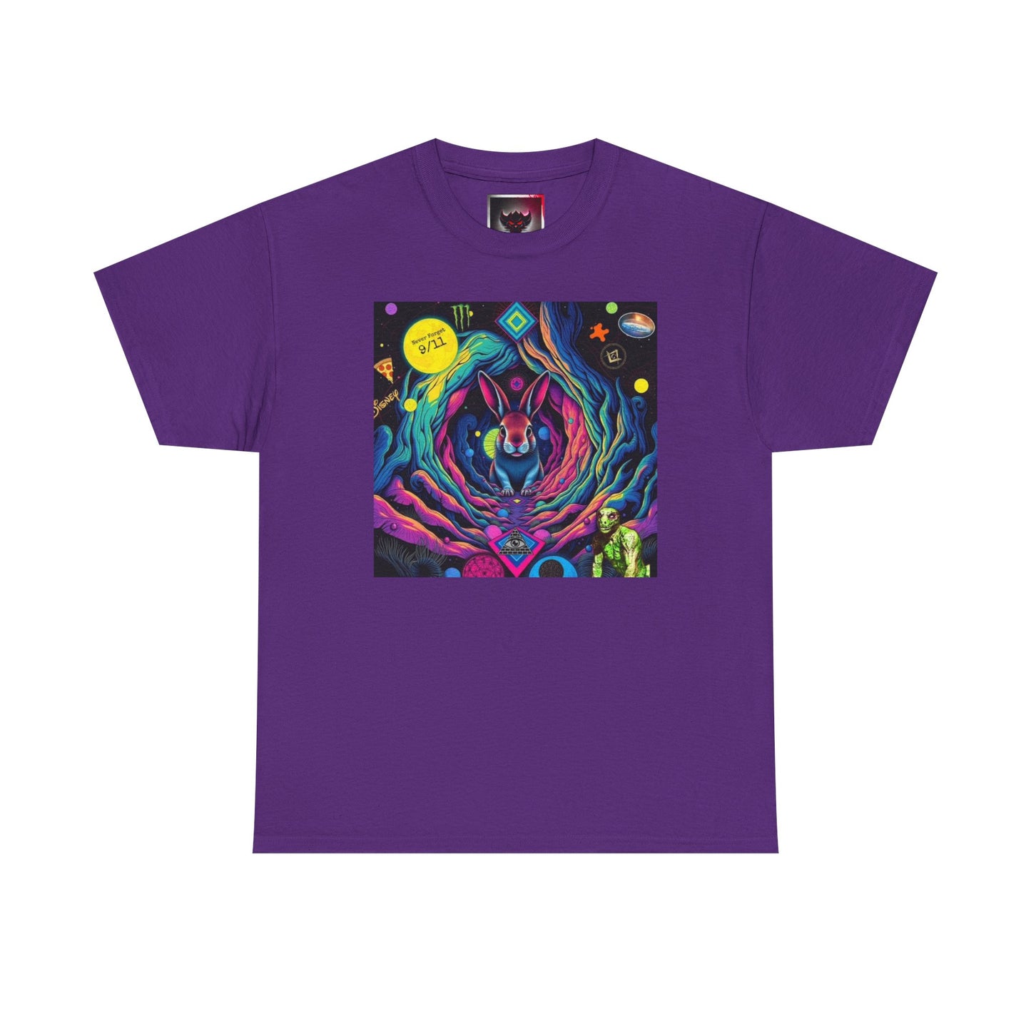 Psychedelic Cosmic Rabbit Hole T-Shirt — Vibrant Trippy Space Art Tee
