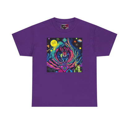 Psychedelic Cosmic Rabbit Hole T-Shirt — Vibrant Trippy Space Art Tee