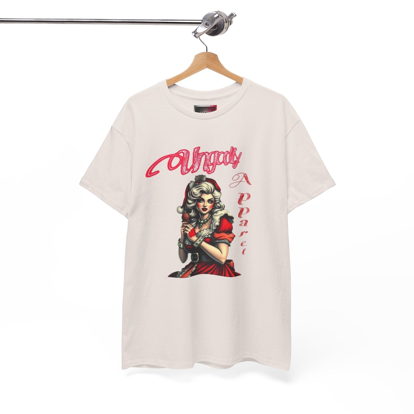 Vintage Pin-Up 'Ms Claus' Tee — Retro Rockabilly Cotton T-Shirt