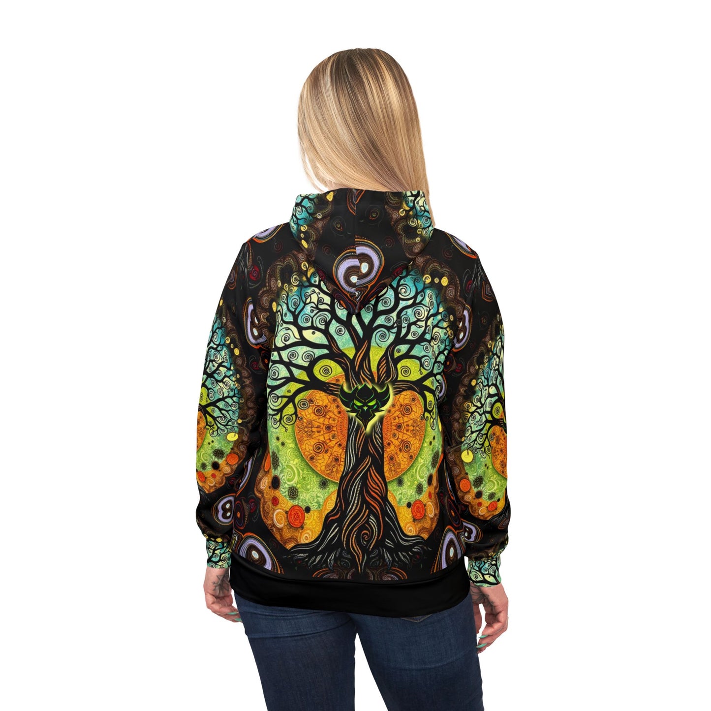 Vibrant Tree of Life Athletic Hoodie - Energetic Design for Nature Lovers