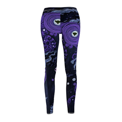 Cosmic Vibes Women's Casual Leggings - Unique Purple Galaxy Design