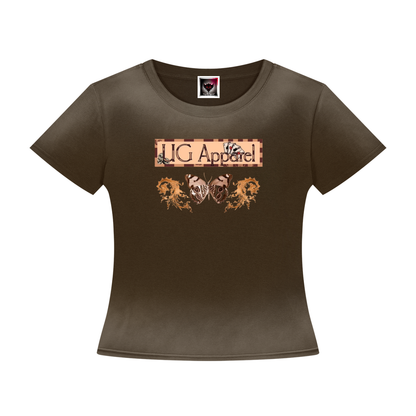 "Brown UG Apparel Butterfly" Women’s Sunfade Washed T-Shirt