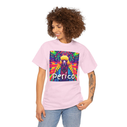"Perico" Colorful Parrot Unisex Heavy Cotton Tee - Vibrant Tropical Shirt