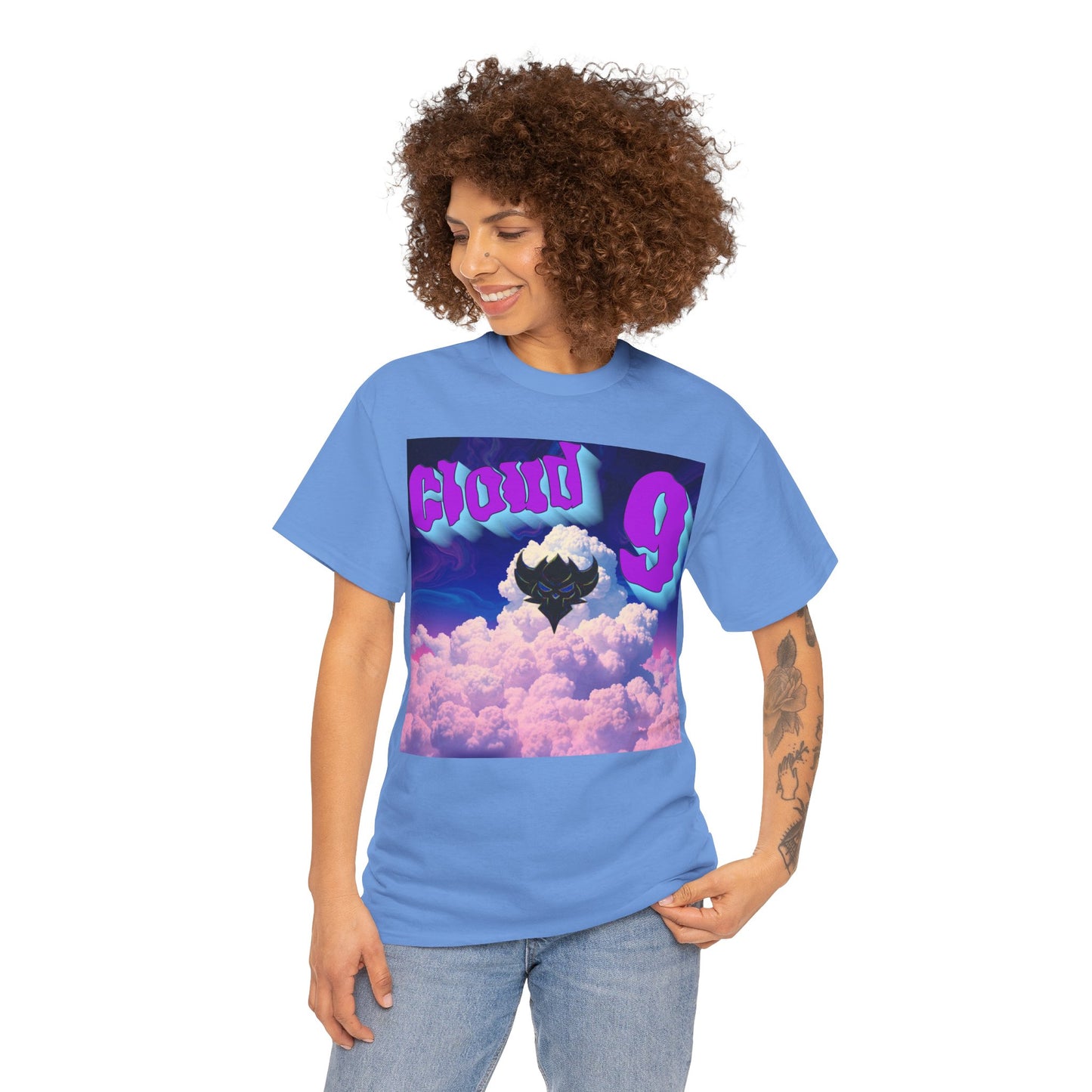 "Cloud Nine" Unisex Heavy Cotton Tee - Relaxed Style with Dreamy Graphic Design