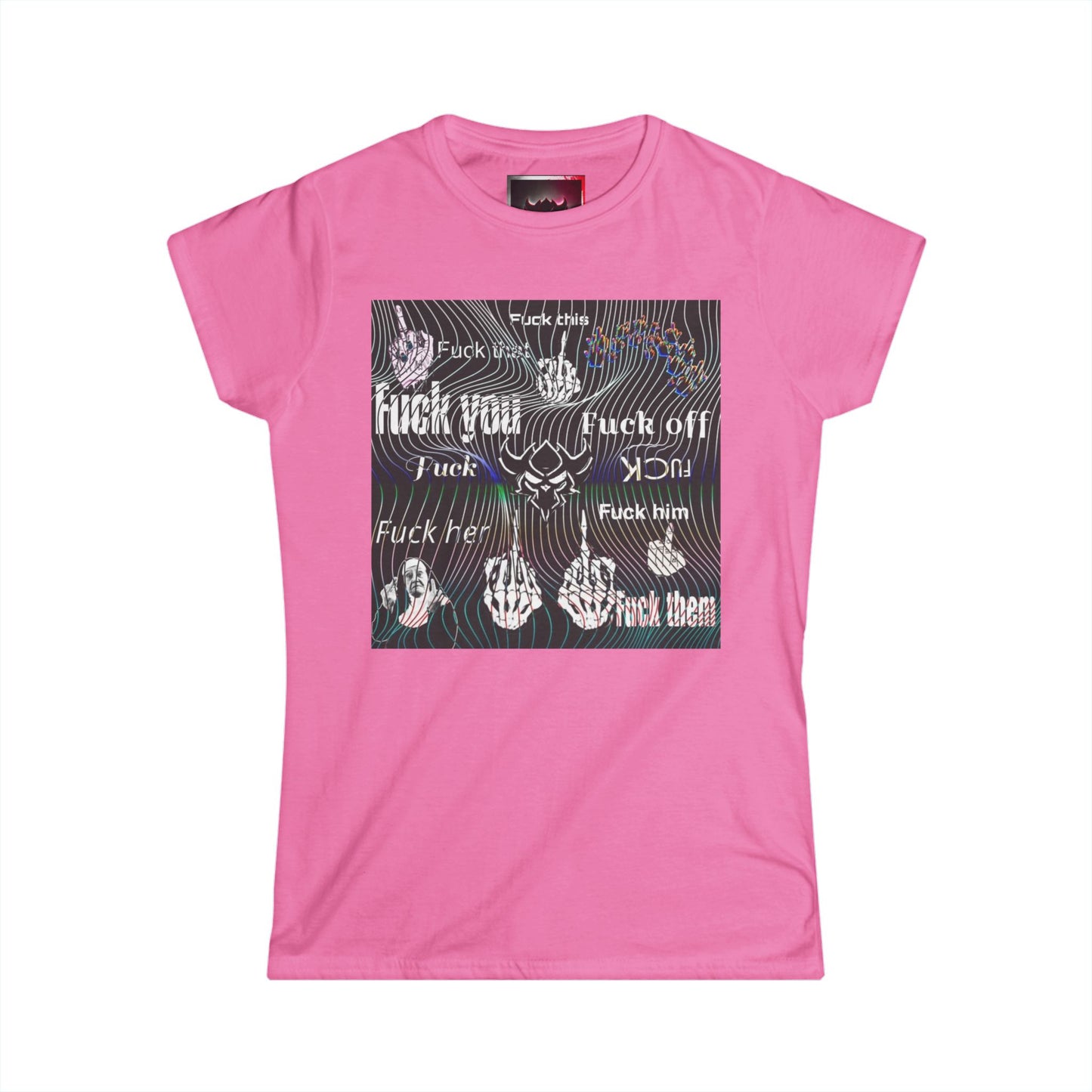 Graphic Tee — Edgy "Fuck You" Repeated Text Design