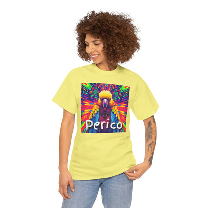"Perico" Colorful Parrot Unisex Heavy Cotton Tee - Vibrant Tropical Shirt
