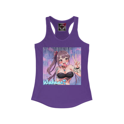 "Wataa" Anime-Inspired Women's Racerback Tank Top, Cool Summer Shirt, Gift for Her, Casual Wear, Workout Apparel, Occasion Top