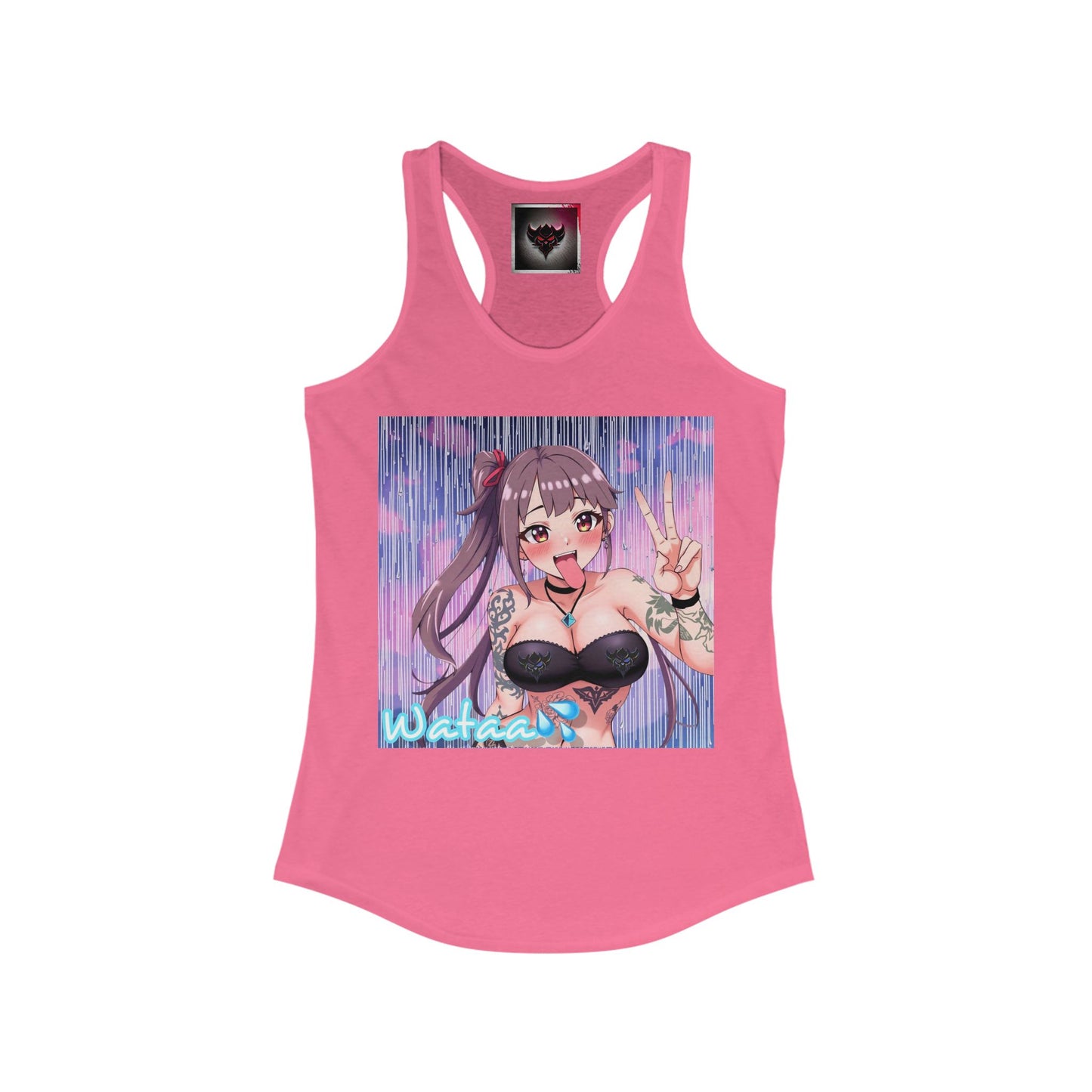 "Wataa" Anime-Inspired Women's Racerback Tank Top, Cool Summer Shirt, Gift for Her, Casual Wear, Workout Apparel, Occasion Top