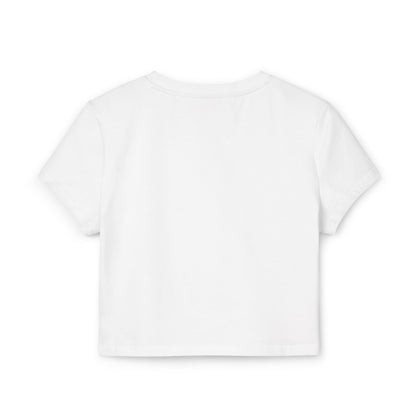 Abstract OK Symbol 666 Portrait Women's Baby Tee - Modern Line Art Face Graphic Crop Top