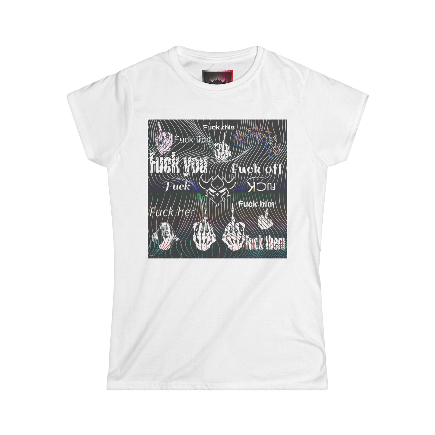 Graphic Tee — Edgy "Fuck You" Repeated Text Design
