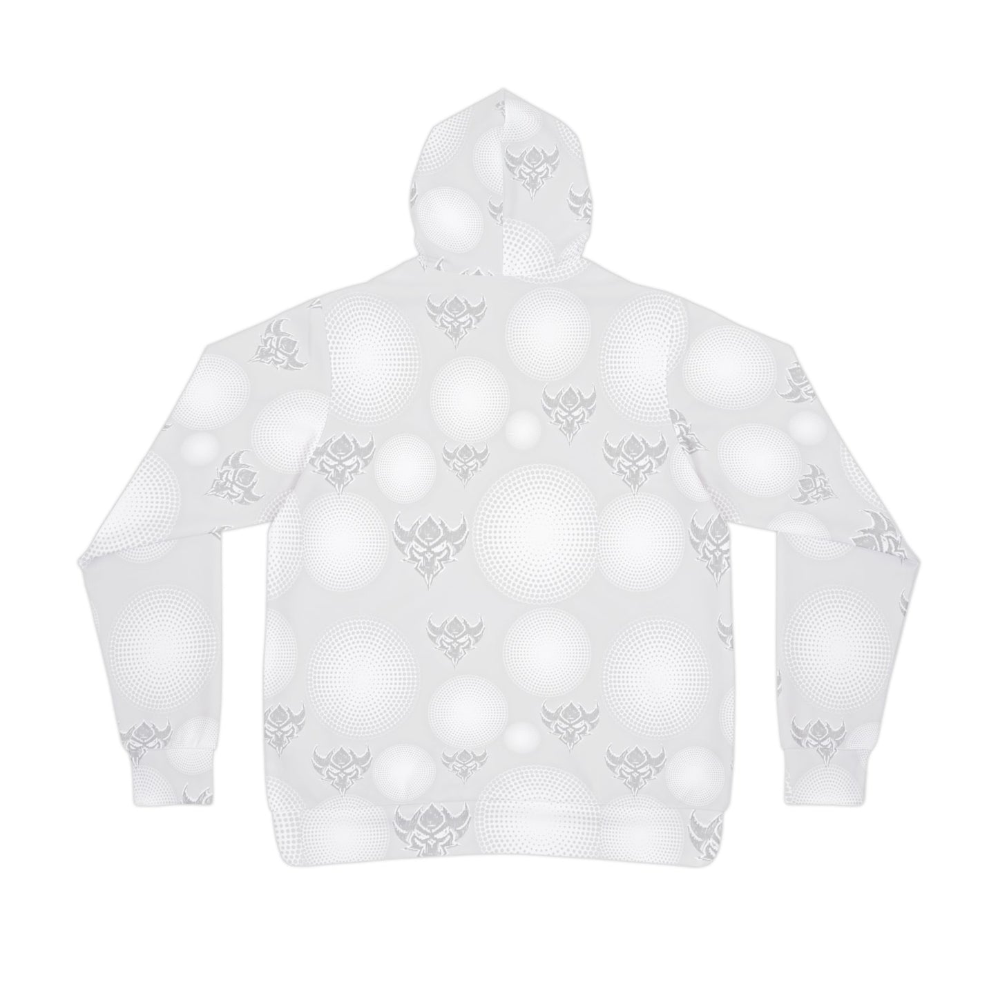 Snow White Polka Glow Unisex Athletic Hoodie — Ungodd Apparel All-Over Print