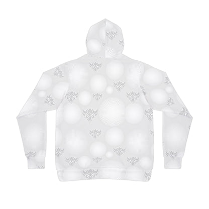 Snow White Polka Glow Unisex Athletic Hoodie — Ungodd Apparel All-Over Print