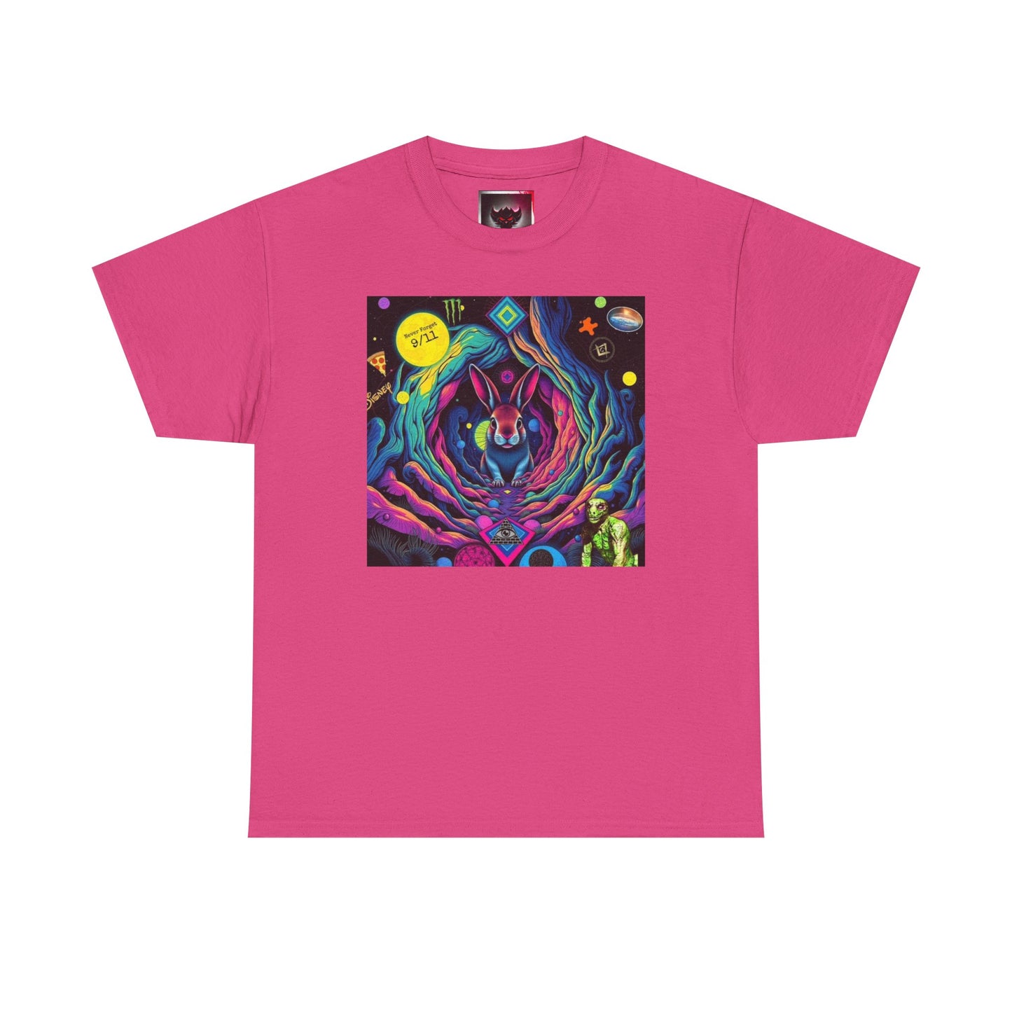 Psychedelic Cosmic Rabbit Hole T-Shirt — Vibrant Trippy Space Art Tee