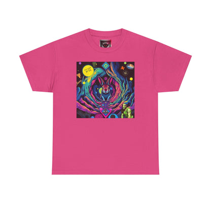 Psychedelic Cosmic Rabbit Hole T-Shirt — Vibrant Trippy Space Art Tee