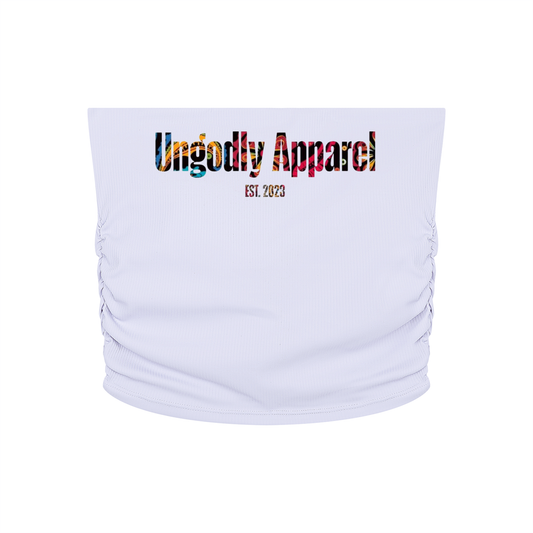 Women’s "Ungodly Apparel" Ruched Cropped Yoga Tube Top
