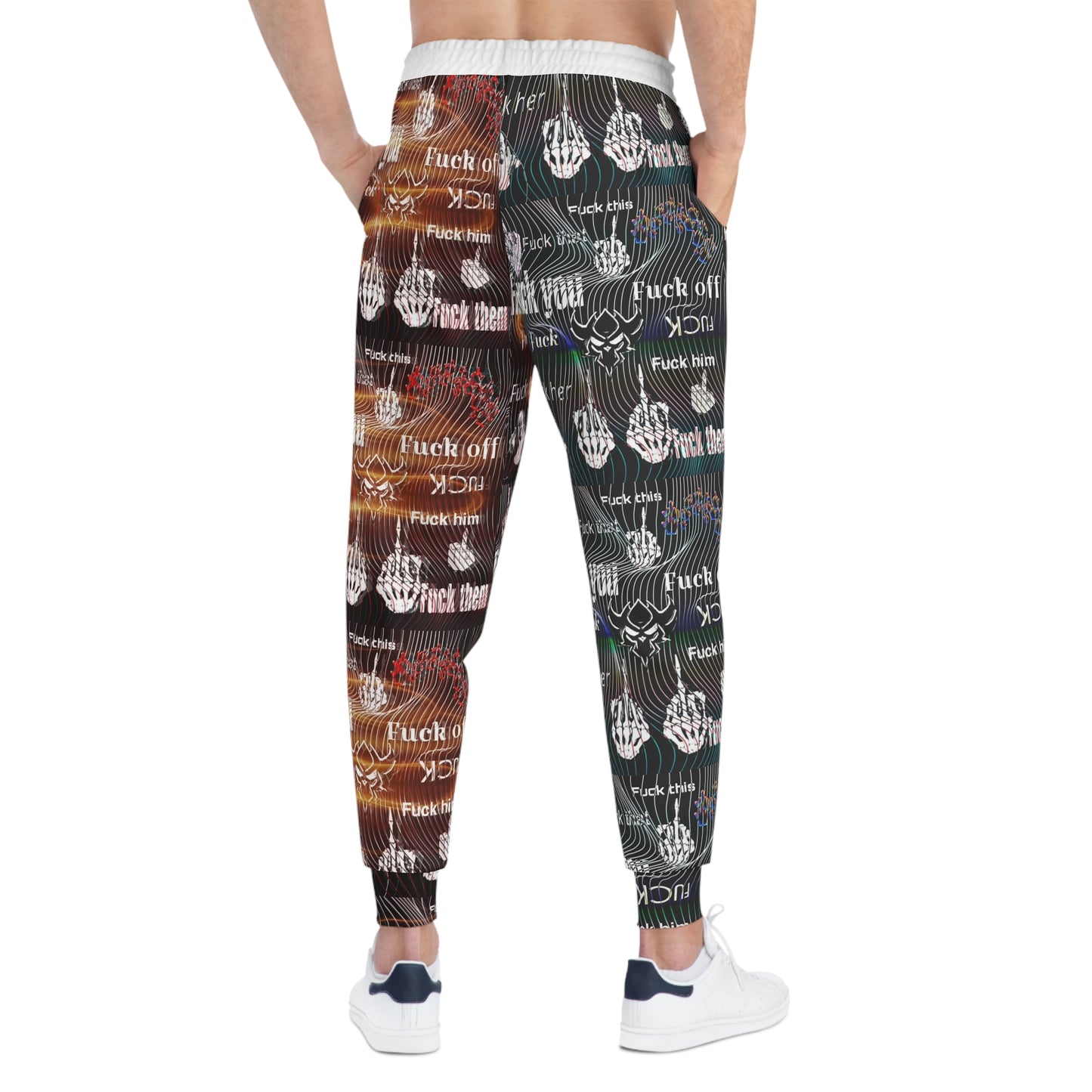 F*ck Off Skull AOP Joggers — All-Over Print Edgy Streetwear Sweatpants