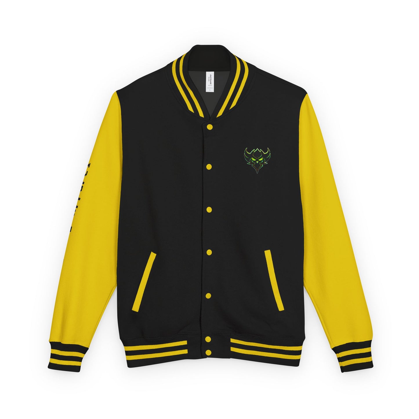 Letterman Jacket — ‘Crash Out’ Graphic Varsity Jacket with Neon Clown Design
