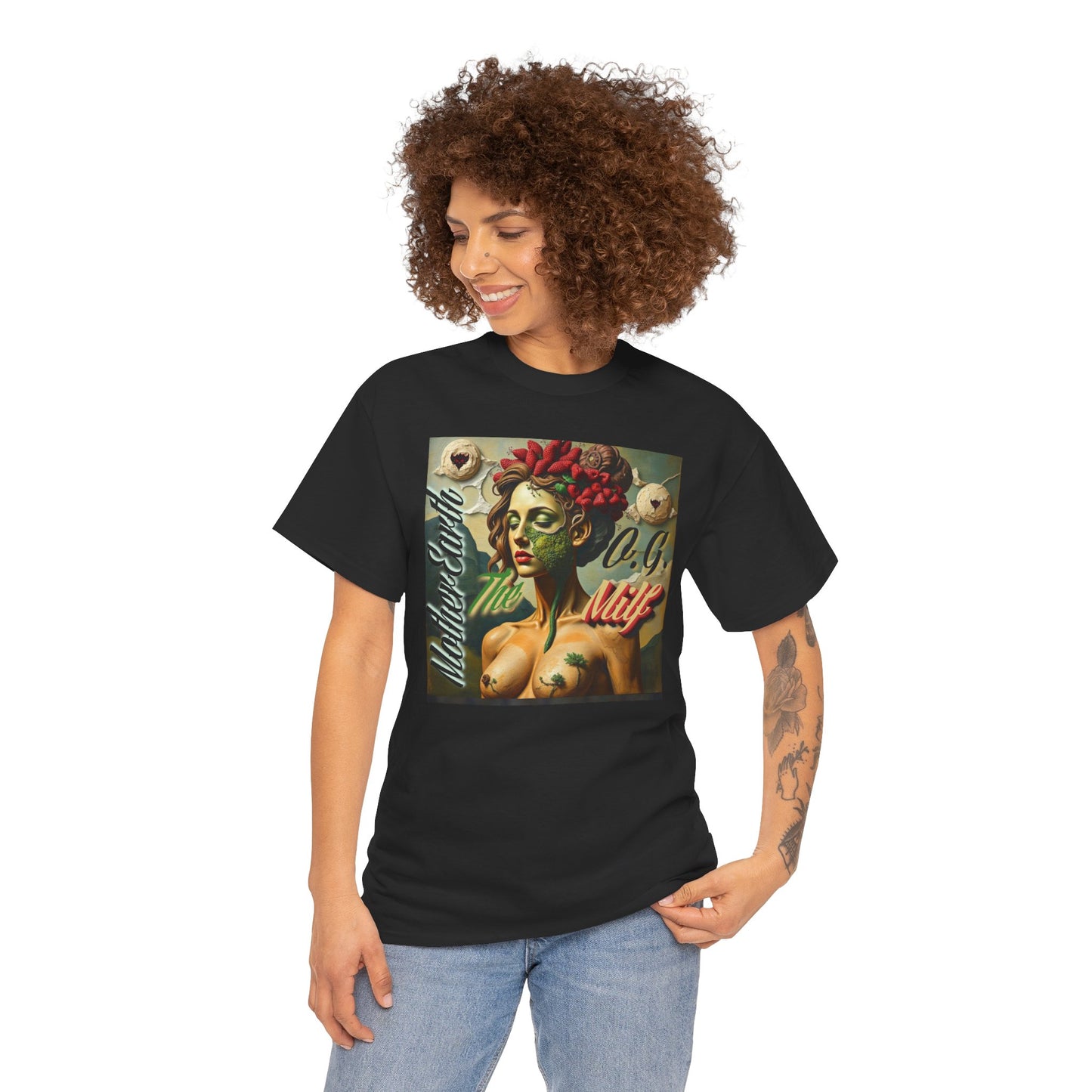 Artistic Unisex Heavy Cotton Tee - 'Mother Earth-The O.G. Milf' Design