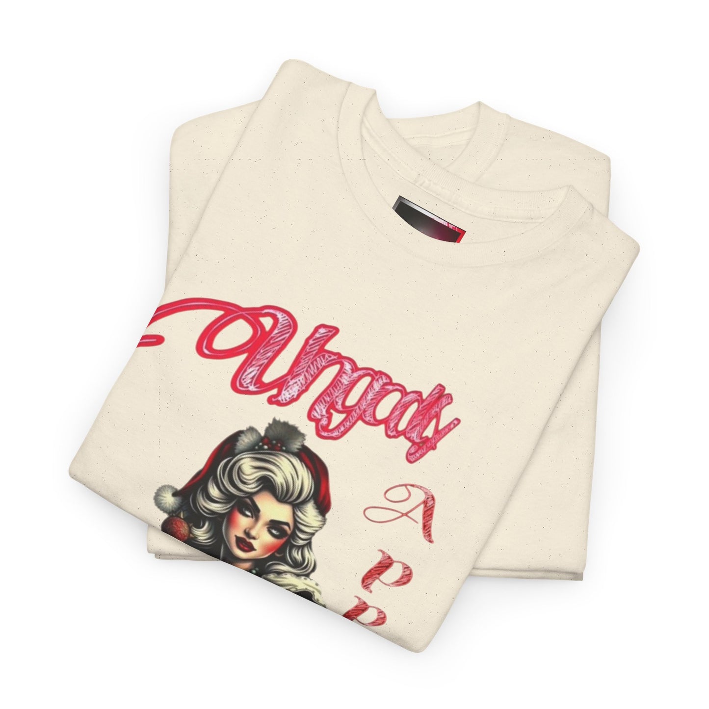 Vintage Pin-Up 'Ms Claus' Tee — Retro Rockabilly Cotton T-Shirt