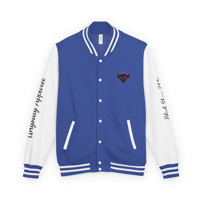 Letterman Jacket — Pink Kaleidoscope "Black Sheep of the Family"  Design with 'Ungodly Apparel' Sleeve Text